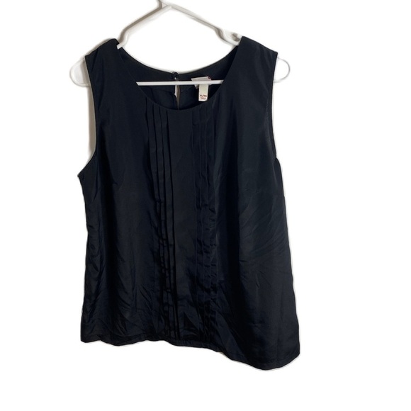 Merona Ruffle Front Tank Top XL Black Career Work - Picture 1 of 6